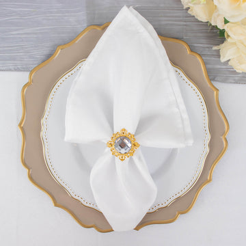Enhance Your Table Decor with Gold Metal Clear Diamond Bling Napkin Holders