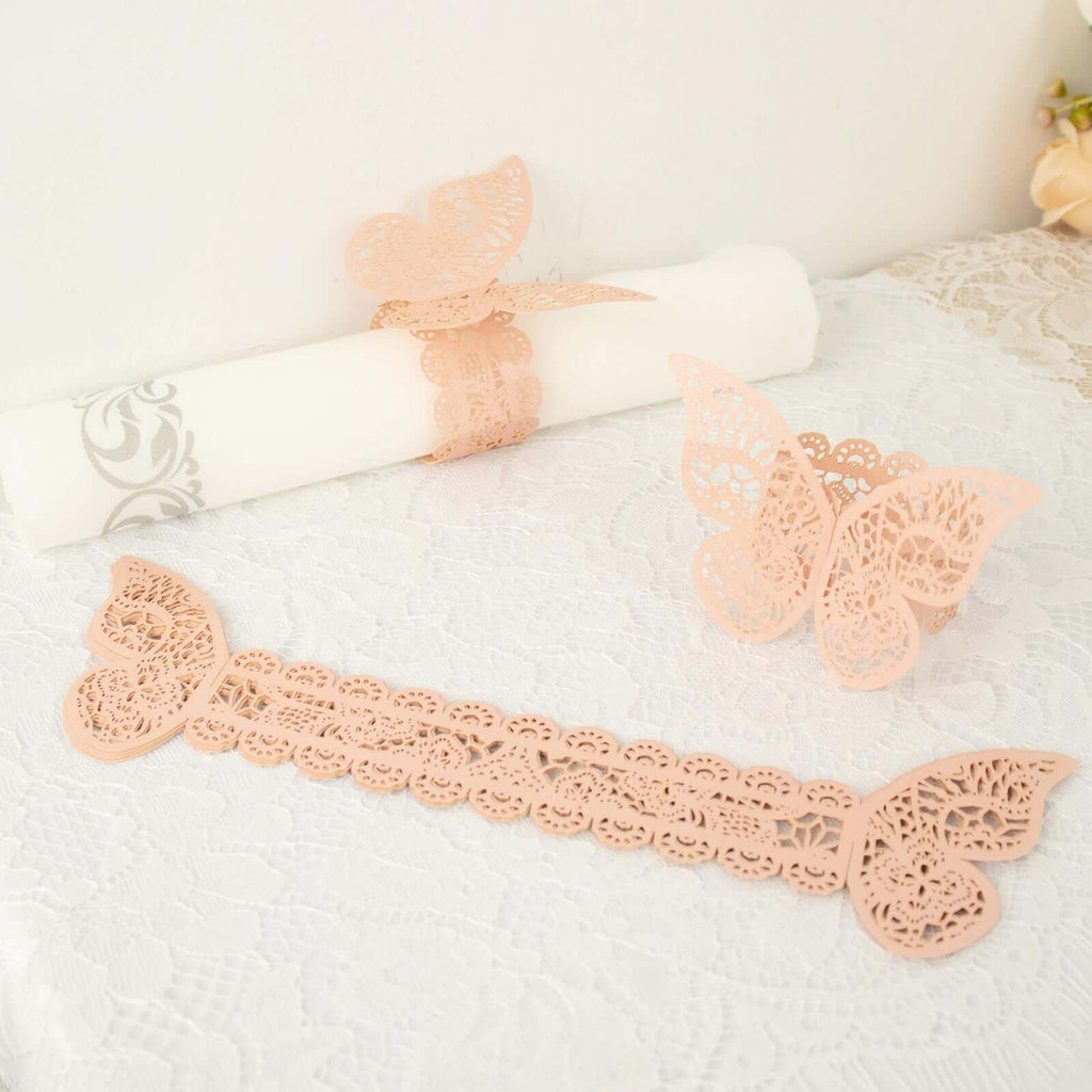 Blush Butterfly Paper Napkin Ring