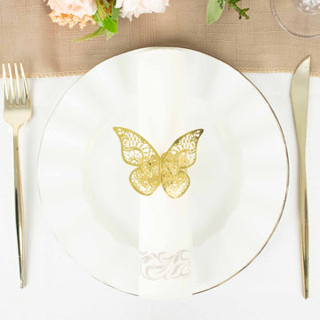 Add Charm and Functionality to Your Table with Metallic Gold Foil Butterfly Napkin Rings