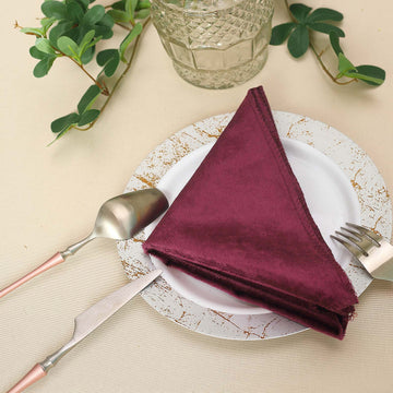 Create a Luxurious Ambiance with Eggplant Velvet Cloth Dinner Napkins