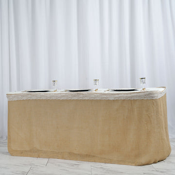 Add Warmth and Elegance to Your Event with the Natural Boho Chic Rustic Jute Burlap Table Skirt
