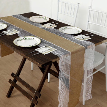 White Lace Edging Table Runner for Elegant Table Decor