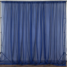 Navy Blue Fire Retardant Sheer Organza Drape Curtain Panel Backdrops With Rod Pockets#whtbkgd