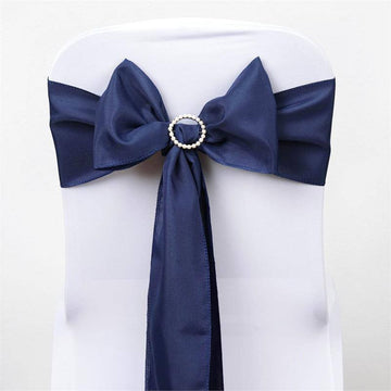 Enhance Your Event Decor with Navy Blue Polyester Chair Sashes