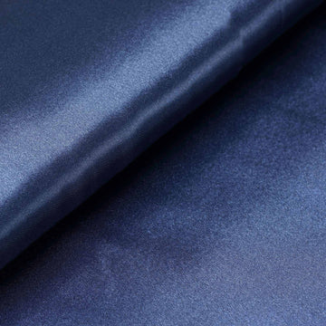 Elevate Your Event Decor with Navy Blue Satin Fabric