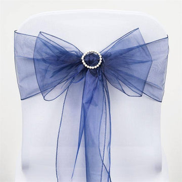 Unleash Your Creativity with Sheer Navy Blue Chair Sashes