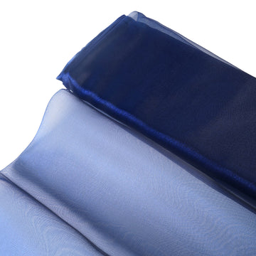 Navy Blue Solid Sheer Chiffon Fabric Bolt, DIY Voile Drapery Fabric 54"x10yd