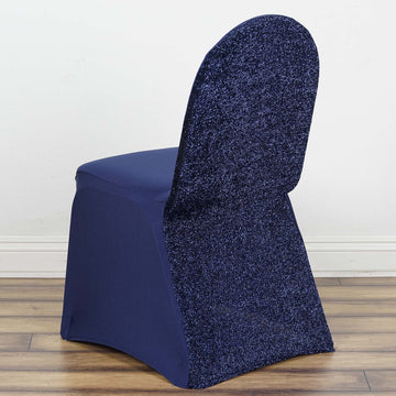 Elevate Your Event with the Navy Blue Spandex Stretch Banquet Chair Cover