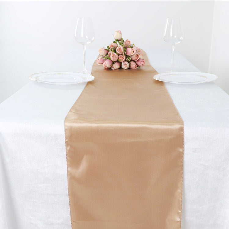 12x108 Inch Nude Satin Table Runner