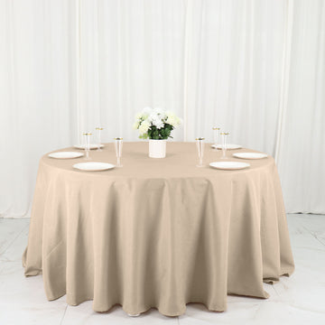 Upgrade Your Event Decor with the Nude Seamless Polyester Round Tablecloth 132