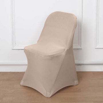 Elevate Your Event with the Nude Spandex Stretch Fitted Folding Chair Cover