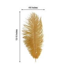 Gold Ostrich Feathers For Decorating 12 Pack 13-15 Inch