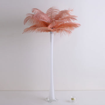 Add Elegance to Your Event with 12 Pack Mauve Natural Plume Real Ostrich Feathers