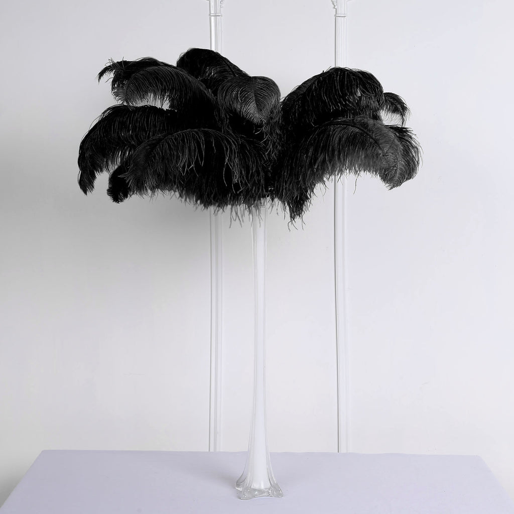 Black Natural Plume Ostrich Feathers Centerpiece - 24-26