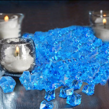 Mesmerizing Ocean Blue Acrylic Ice Bead Vase Fillers