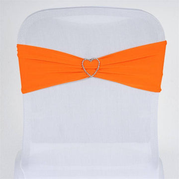 Add a Pop of Color to Your Event with Orange Spandex Chair Sashes