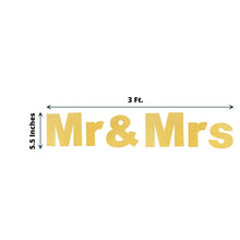 Gold Glitter Paper Letters - MR and MRS, 5.5 inches tall