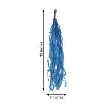 A Navy Blue Tissue Paper Tassel with measurements of 12 inches and 6 inches, perfect for balloon & décor garlands