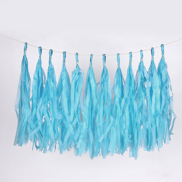 Turquoise Tassel Garland with String: The Perfect Addition to Your Party Decor