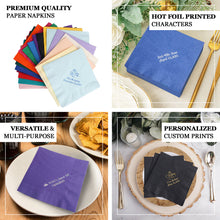 100 Pack With Large Emblem Personalized Paper Cocktail Napkins 10 Inch Square