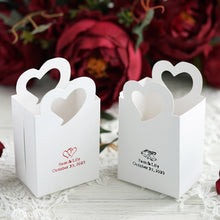 Pack Of 100 White Personalized Heart Basket Favor Gift Boxes