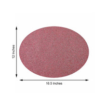 6 Pack Coral Glitter Placemats Non Slip Oval for Table