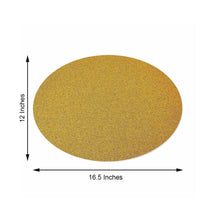6 Pack Gold Glitter Placemats Oval Shape Non Slip