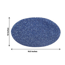 6 Pack Non Slip Placemats Oval Glitter Table Mat Navy Blue