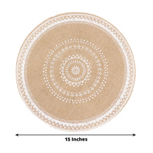 Rustic Round Braided Jute Placemats 15 Inch 4 Pack