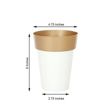Rimmed 2 Pack White Gold 6 Inch Plant Pots