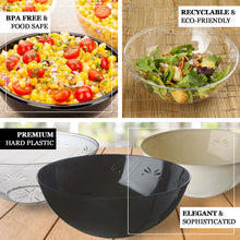 32 oz Medium Disposable Clear Plastic Salad Bowls 4 Pack