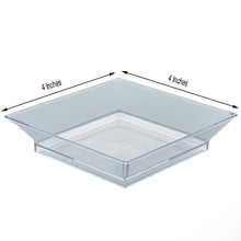 Clear Sleek Square 4 Inch Plastic Disposable Dessert Plates 10 Pack 