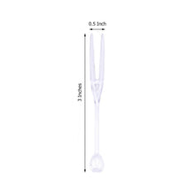 Clear 3 Inch Plastic 2 Prong Fruit Forks Disposable 100 Pack 