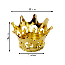 Gold Mini 3 Inch Fillable Mini Crown Candy Treat Container 12 Pack