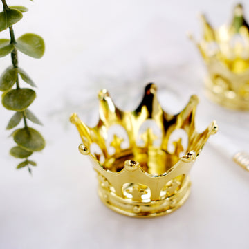Elegant Gold Fillable Mini Crown Candy Container Gift Boxes