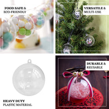 Clear 3 Inch Fillable Ornament Balls Favor Candy Box Container 12 Pack