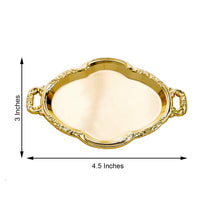 12 Pack of Gold 4.5 Inch Oval Mini Baroque Party Favor Candy Tray Gift Display Serving Plate 