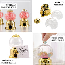 6 Pack of Gold 3.5 Inch Mini Gumball Machine Party Favor Treat Box Containers