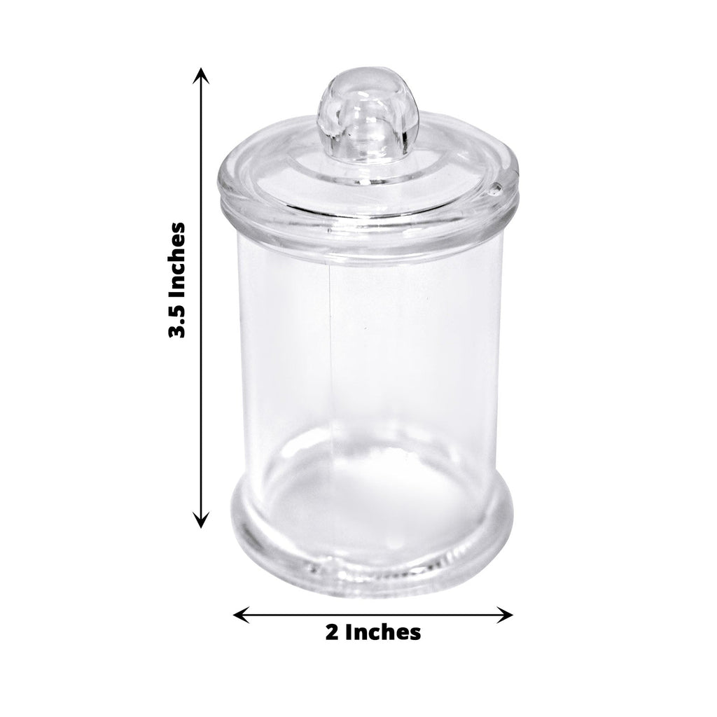 Efavormart 12 Pack | 3.5 Plastic Candy Jars, Disposable Favor Goodie  Containers With Clear Lids