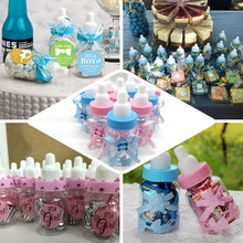 Blue 3.5 Inch Baby Bottle Party Favor Baby Shower Treat Candy Gift Container 12 Pack