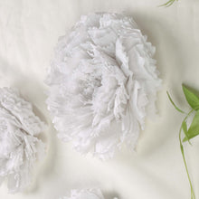 6 Multi Size Pack | Carnation White Dual Tone 3D Wall Large Tissue Paper Flowers Wholesale - 12",16",20"