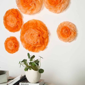 Versatile Coral Orange Carnation Paper Flowers for Any Occasion