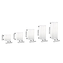 Clear Acrylic Pedestal Risers Floor Standing Display Boxes with Interchangeable Lid & Base 12 Inch 16 Inch 24 Inch 32 Inch 40 Inch Set of 5