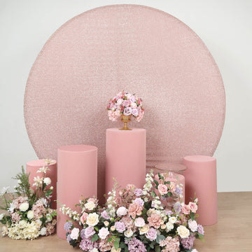 Dusty Rose Spandex Pedestal Stand Covers for Elegant Wedding Decor