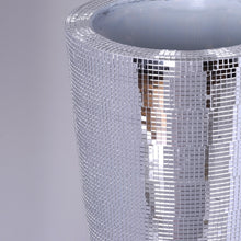 Mirror Mosaic Polystone Trumpet Floor Vase 3.5 Feet In Silver 