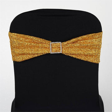 Add a Touch of Elegance with Gold Metallic Chair Sashes