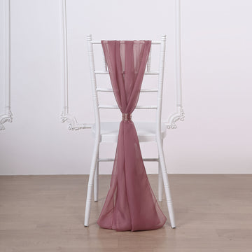 Elevate Your Event with Mauve Cinnamon Rose Chair Sashes
