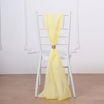 Yellow DIY Premium Designer Chiffon Chair Sashes - Add Elegance to Your Event Decor
