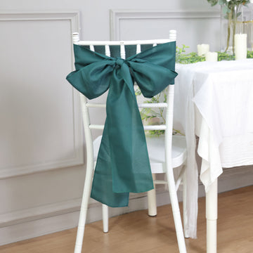Peacock Teal Polyester Chair Sashes 5 Pack