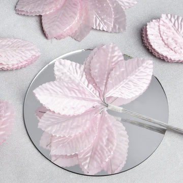 Add a Touch of Elegance with 144 Pink Burning Passion Leaves